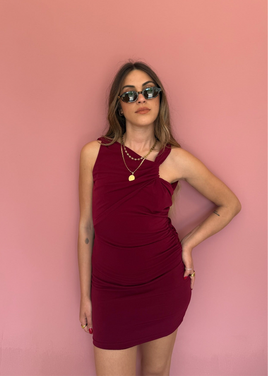 Abito mini bordeaux