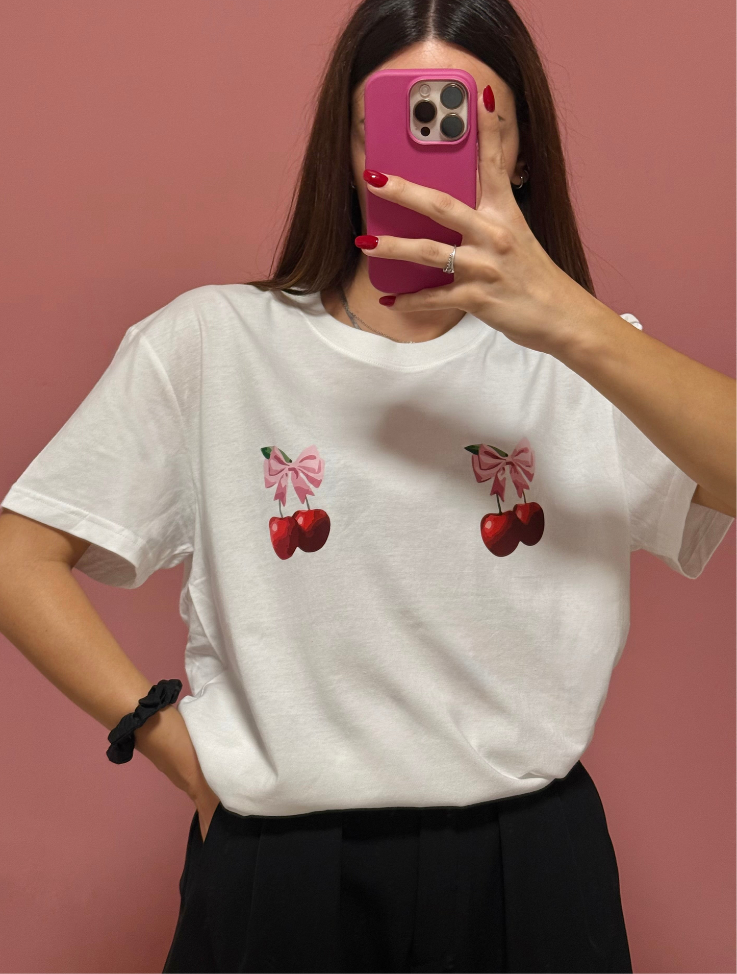 T-shirt ciliegie/fiocchi