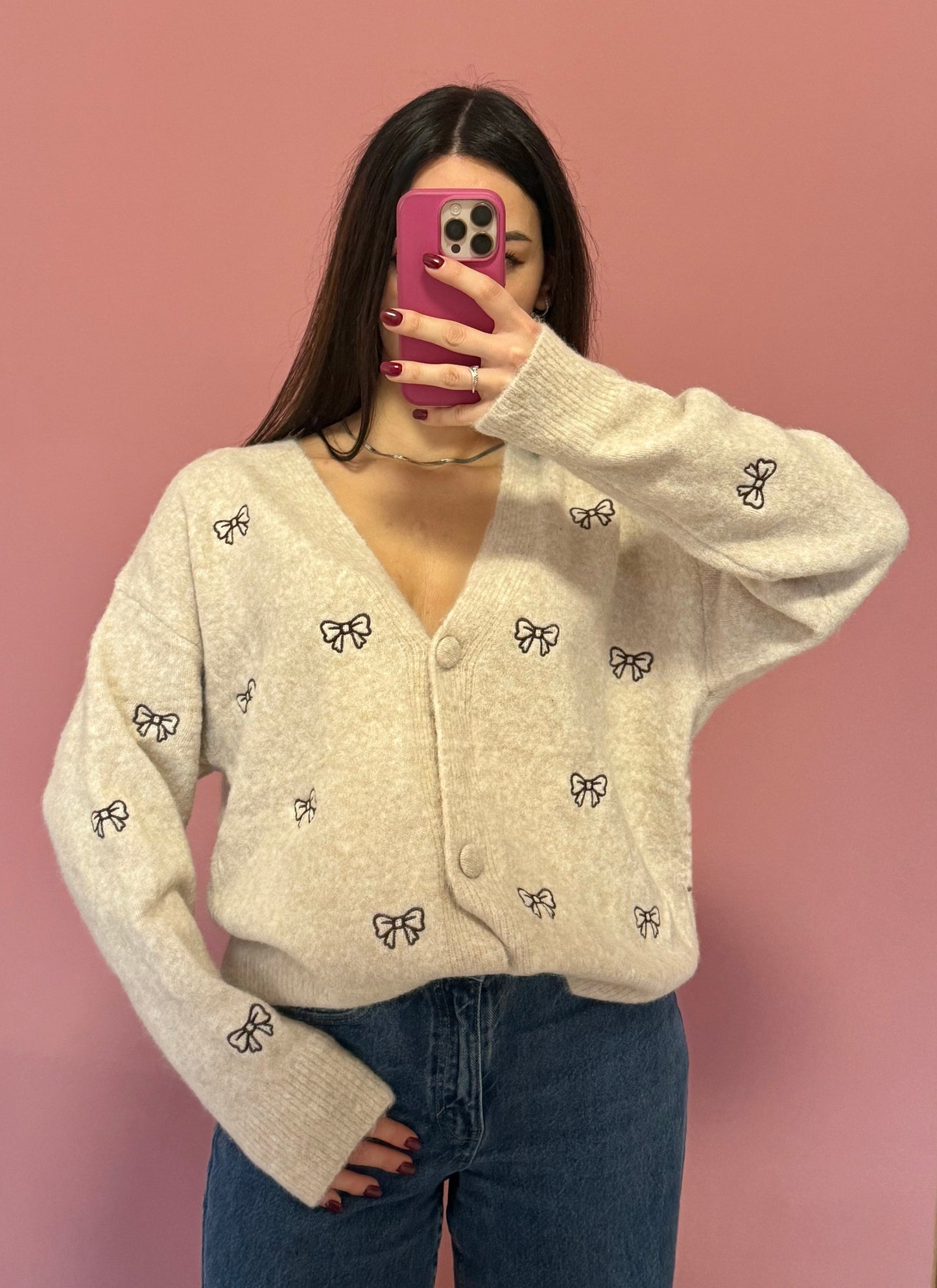 Cardigan fiocchi beige