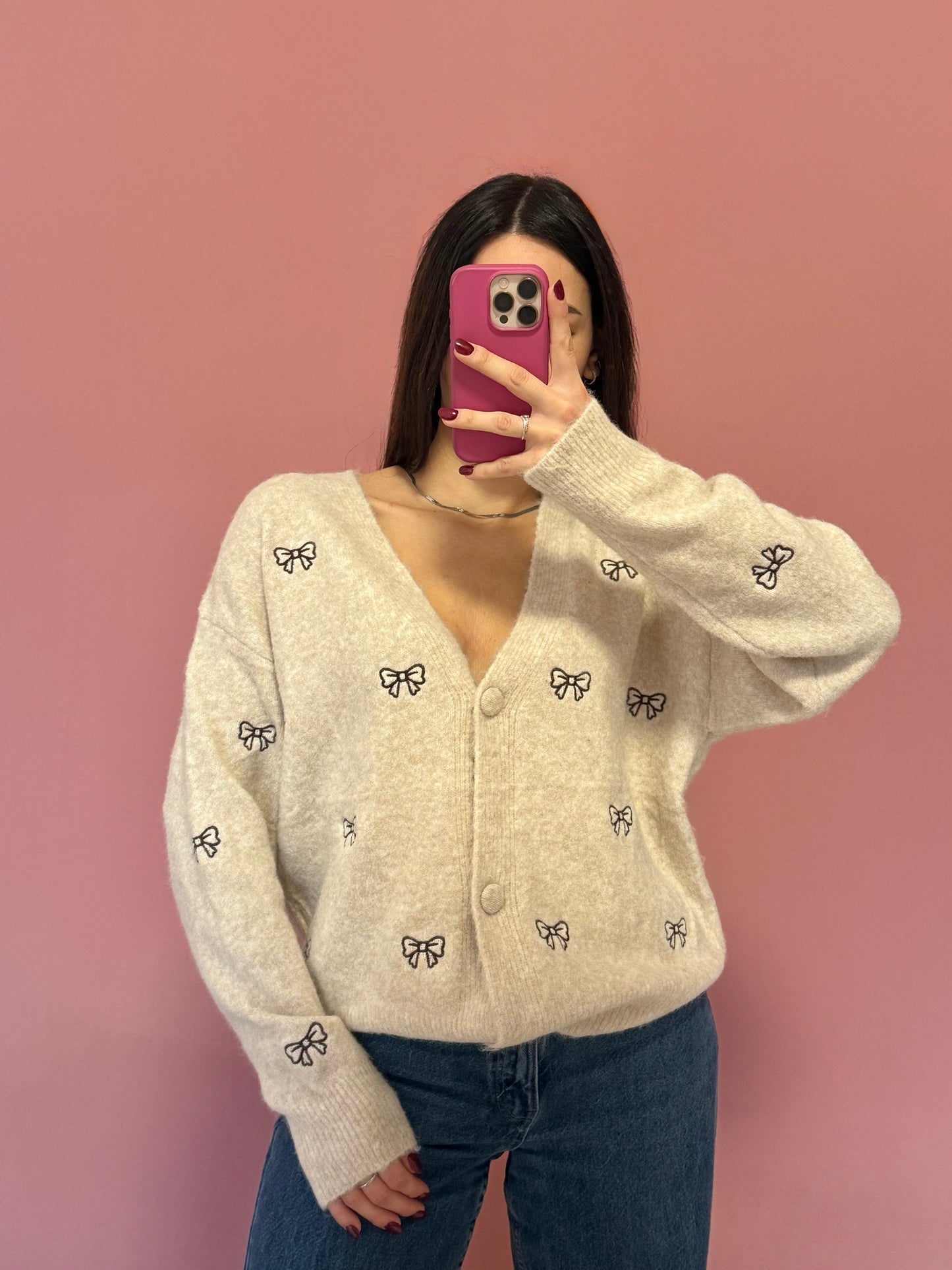 Cardigan fiocchi beige