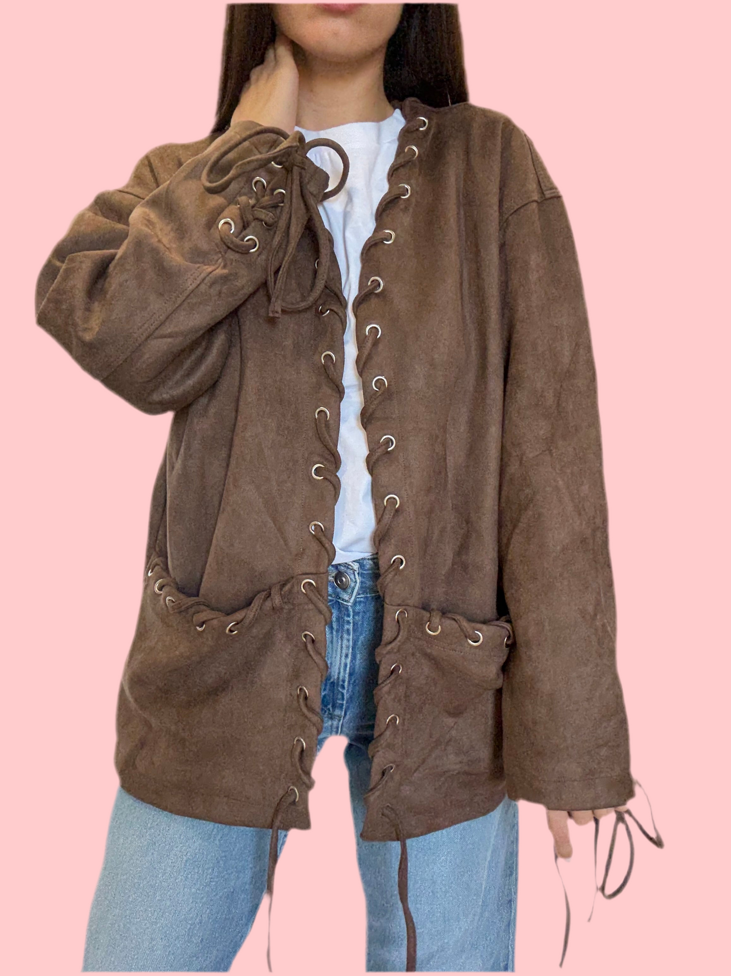 Giacca ‘suede’ caffè