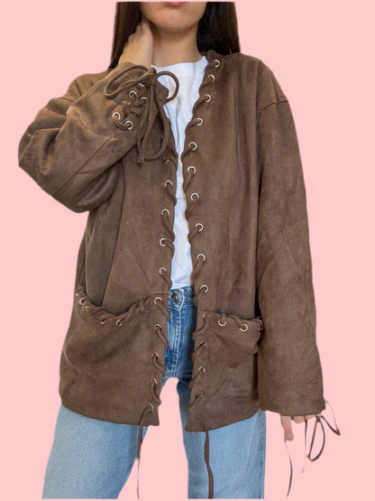 Giacca ‘suede’ caffè