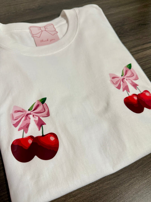 T-shirt ciliegie/fiocchi
