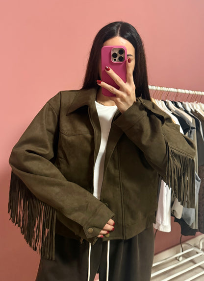 Giacca suede frange