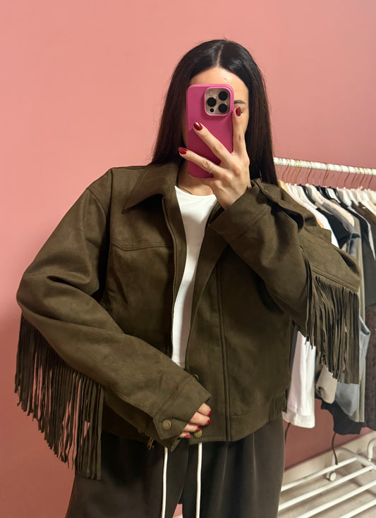 Giacca suede frange