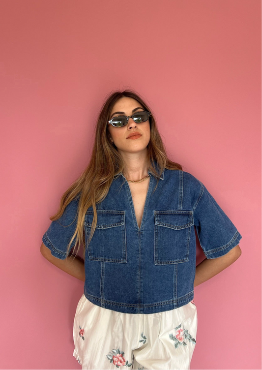 Denim crop top