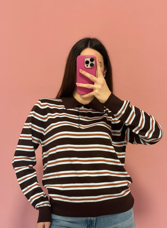 Pullover polo righe