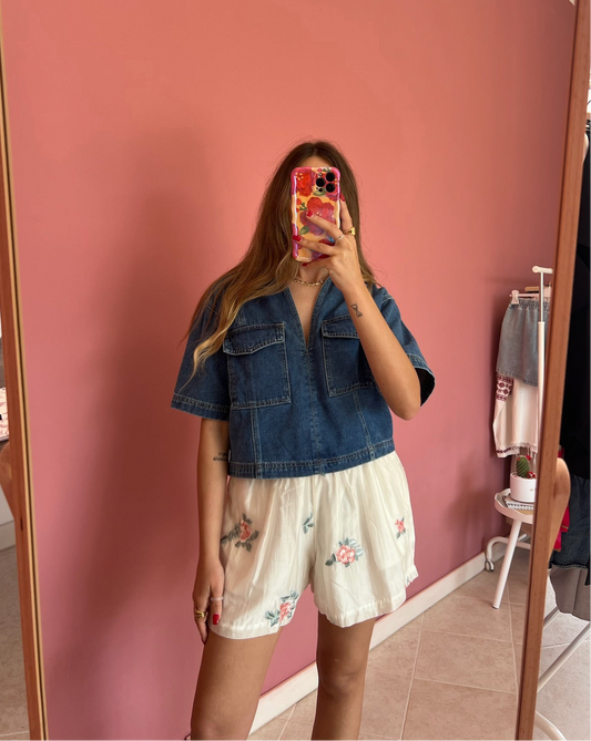 Denim crop top