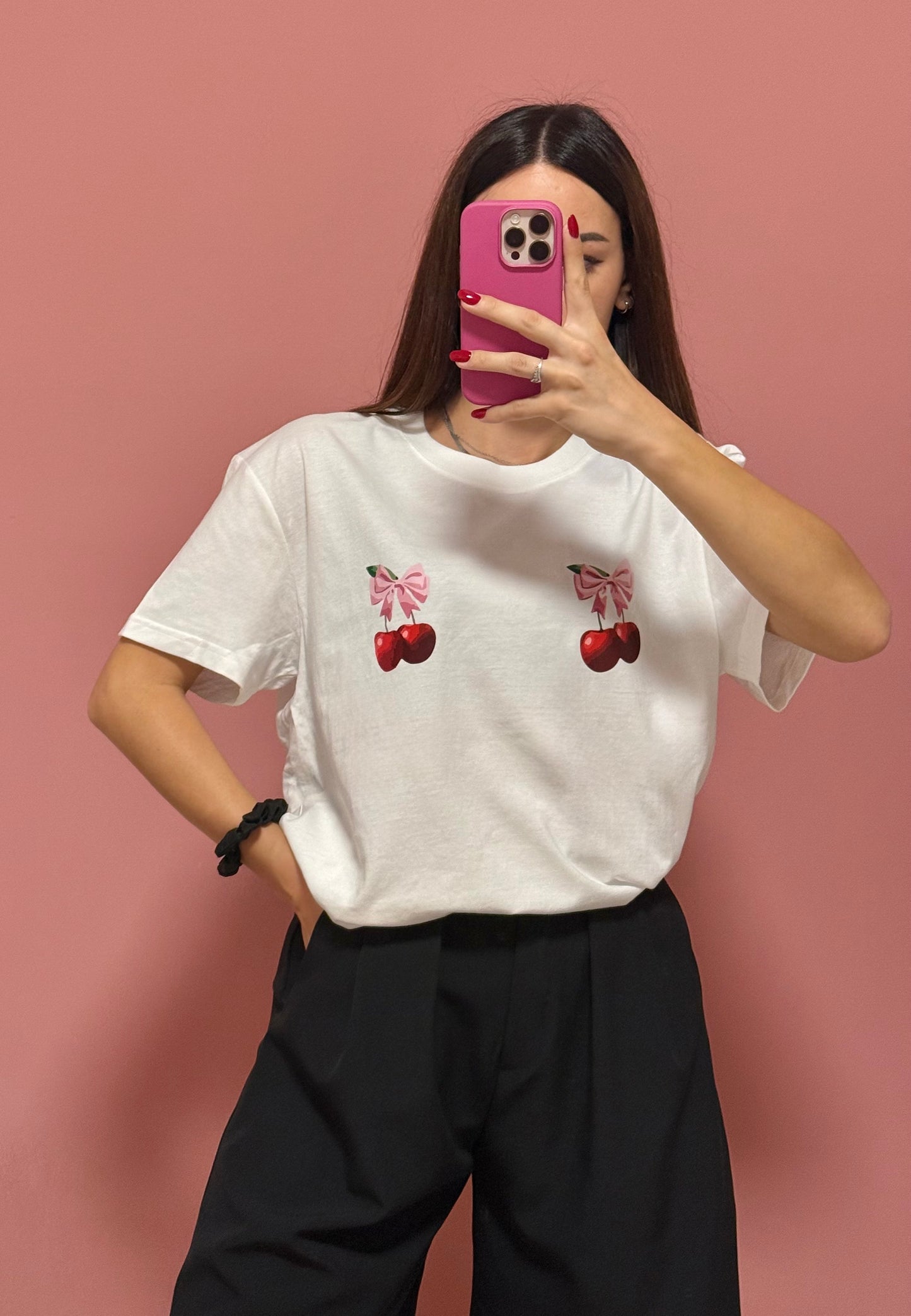 T-shirt ciliegie/fiocchi