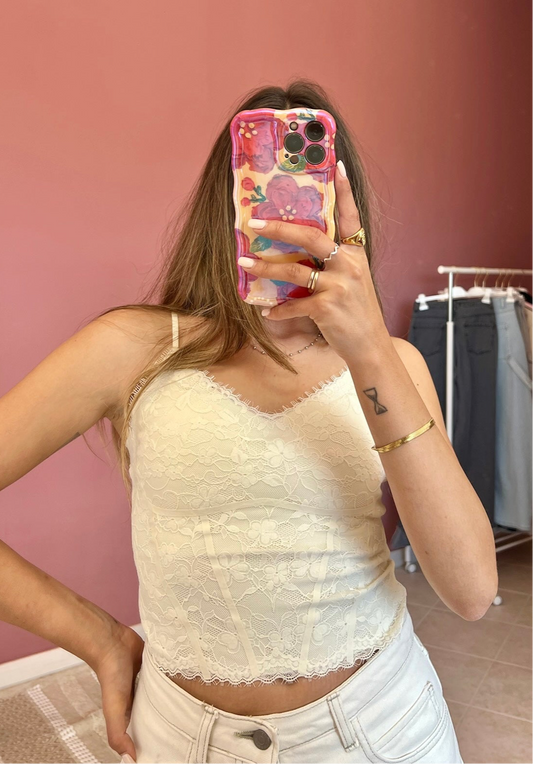 Top pizzo con reggiseno