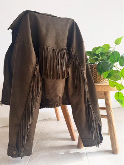 Giacca suede frange