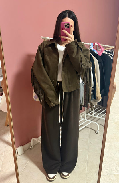 Giacca suede frange
