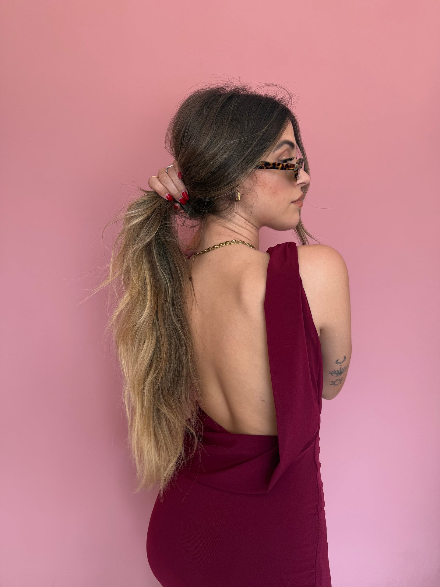 Abito mini bordeaux