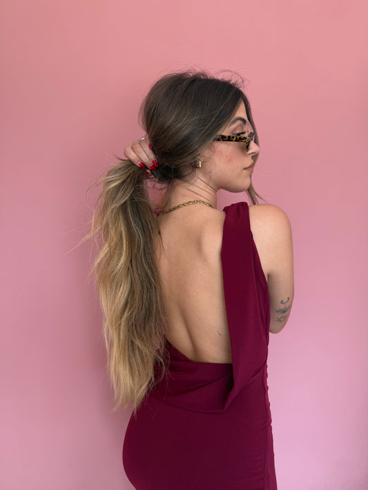 Abito mini bordeaux