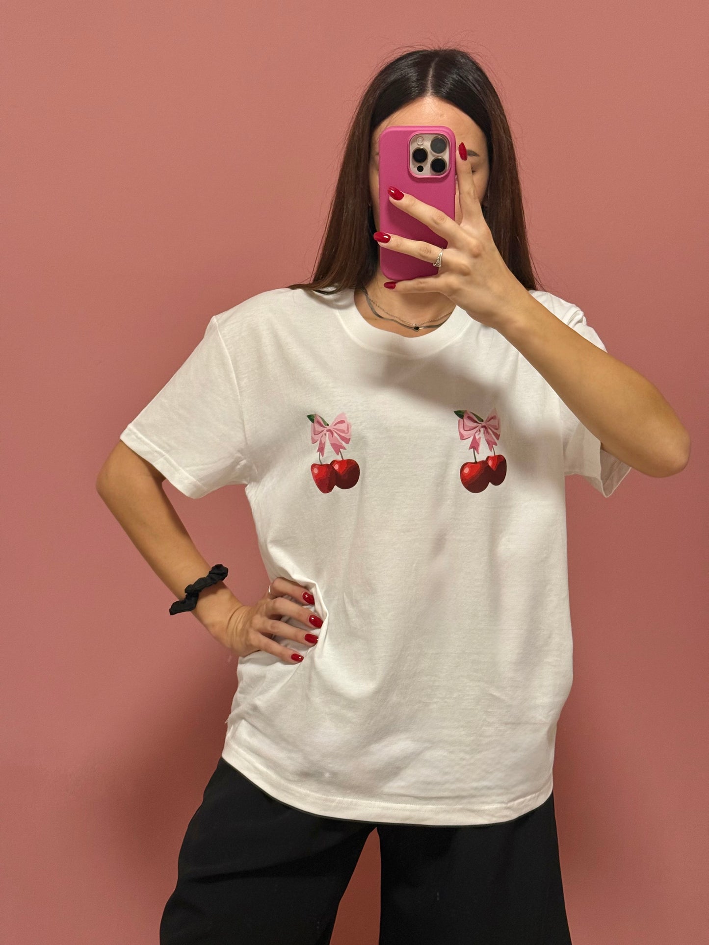 T-shirt ciliegie/fiocchi