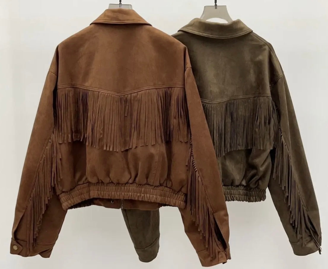Giacca suede frange